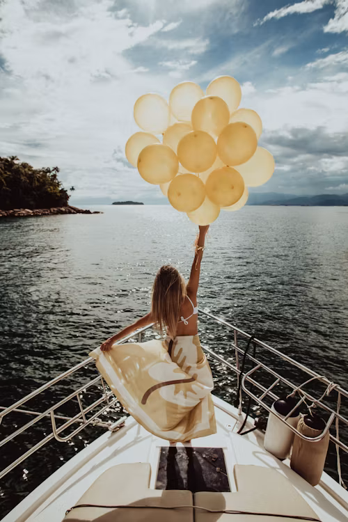 Luxury yacht birthday party in Dubai with decorations