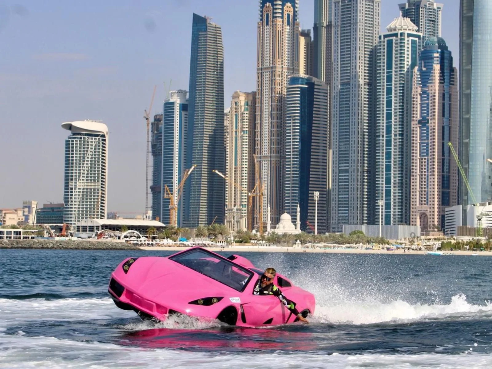 Car jet ski experience on the water in Dubai