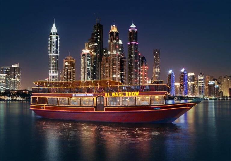Dhow Cruise Dubai Marina in Arabian Gulf
